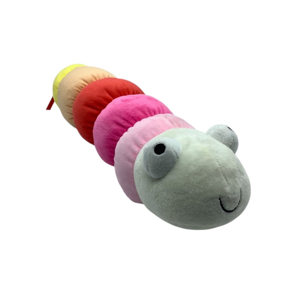 Baby Ganz Wiggles Worm Plush Multicolor 15” Soft Stuffed Toy Rattle